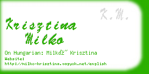 krisztina milko business card